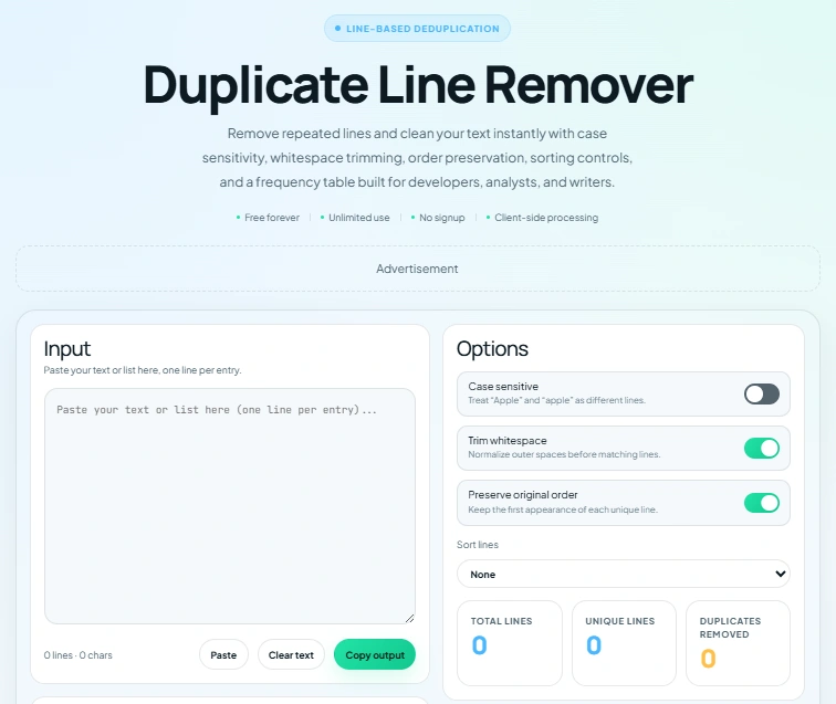 How to Remove Duplicate Lines From a Text List Efficiently